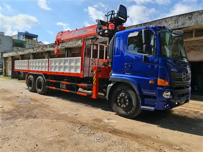 Lắp đặt cẩu tự hành KangLim KS2056 trên xe tải Hino 500